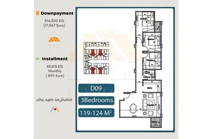 Apartment - 3 Bedrooms - 1 Bathroom for sale in Al Ahyaa District - Hurghada - Red Sea