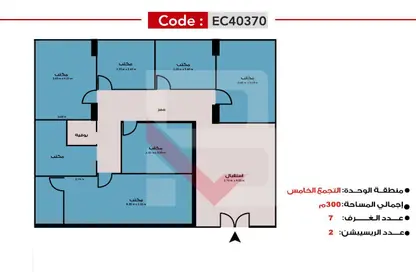 Office Space - Studio for sale in Central New Cairo - North Teseen St. - The 5th Settlement - New Cairo City - Cairo