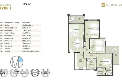 Apartment - 3 Bedrooms - 2 Bathrooms for sale in The Address East - 90 Street - The 5th Settlement - New Cairo City - Cairo