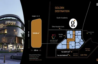 Shop - Studio - 2 Bathrooms for sale in Golden View Mall - Ganoob El Acadimia - New Cairo City - Cairo