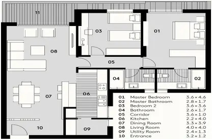 Apartment - 2 Bedrooms - 2 Bathrooms for sale in Al Burouj Compound - El Shorouk Compounds - Shorouk City - Cairo