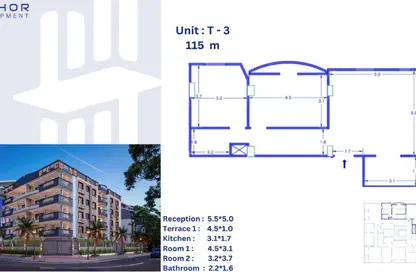 Apartment - 2 Bedrooms - 2 Bathrooms for sale in Gate 1 - Khofo - Hadayek El Ahram - Giza