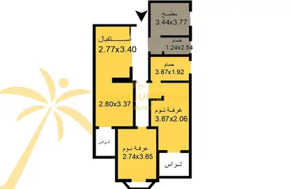 شقة - 2 غرف نوم - 2 حمامات للبيع في محطة الرمل - حي وسط - الاسكندرية