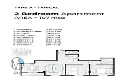 Apartment - 2 Bedrooms - 2 Bathrooms for sale in Home Residence - The 6th Settlement - New Cairo City - Cairo