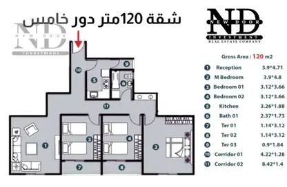 شقة - 3 غرف نوم - 2 حمامات للبيع في حدائق السماء - مدينة بدر - القاهرة