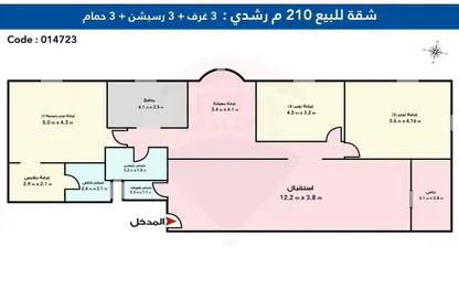 Apartment - 3 Bedrooms - 3 Bathrooms for sale in Ahmed Shawky St. - Roushdy - Hay Sharq - Alexandria