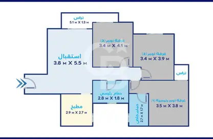 شقة - 3 غرف نوم - 2 حمامات للبيع في ماونتن فيو أي سيتي أكتوبر - كمبوندات 6 أكتوبر - مدينة 6 أكتوبر - الجيزة