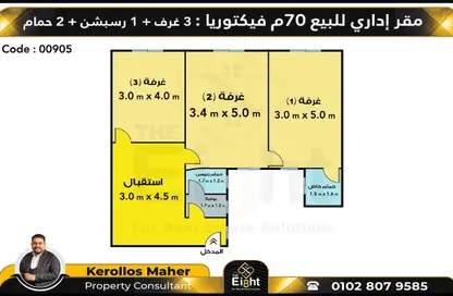 Office Space - Studio - 2 Bathrooms for sale in Al Galaa St. - Victoria - Hay Awal El Montazah - Alexandria