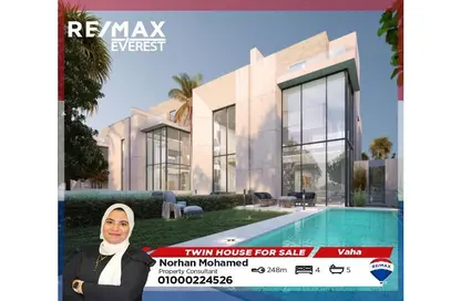 Twin House - 4 Bedrooms - 5 Bathrooms for sale in VAHA by Alkarma Developments - New Zayed City - Sheikh Zayed City - Giza