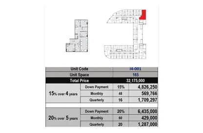 Office Space - Studio - 1 Bathroom for sale in Wingate - North Teseen St. - The 5th Settlement - New Cairo City - Cairo